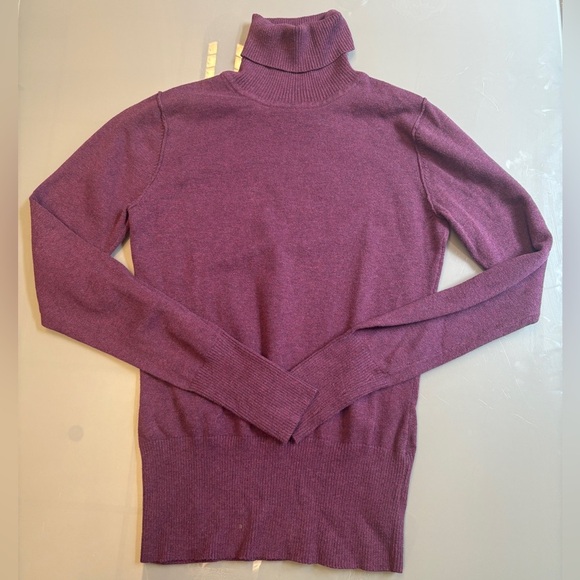 Kersh Purple stretchy Turtle Neck long sleeve classic Sweater women's size Small - Picture 2 of 8
